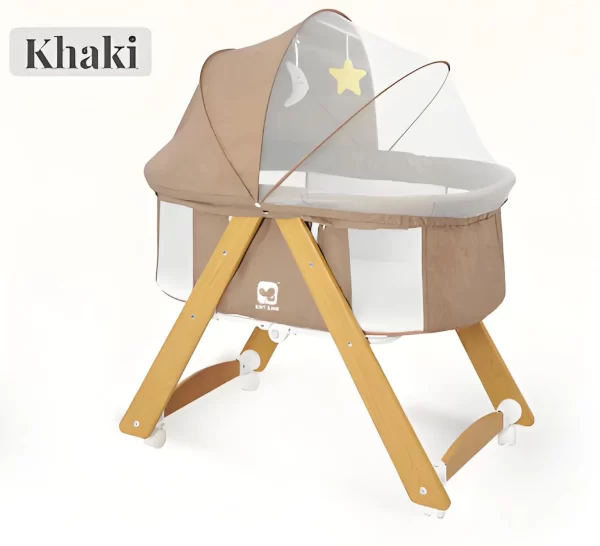 Manual Baby Rocking Bed with Adjustable Canopy, Mosquito Net, Wholesale - 图片 2