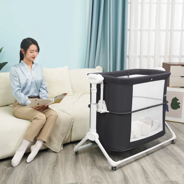 Wholesale Adjustable High Quality Electric Baby Crib Bed to Bedside Bassinet with Wheels - 图片 6