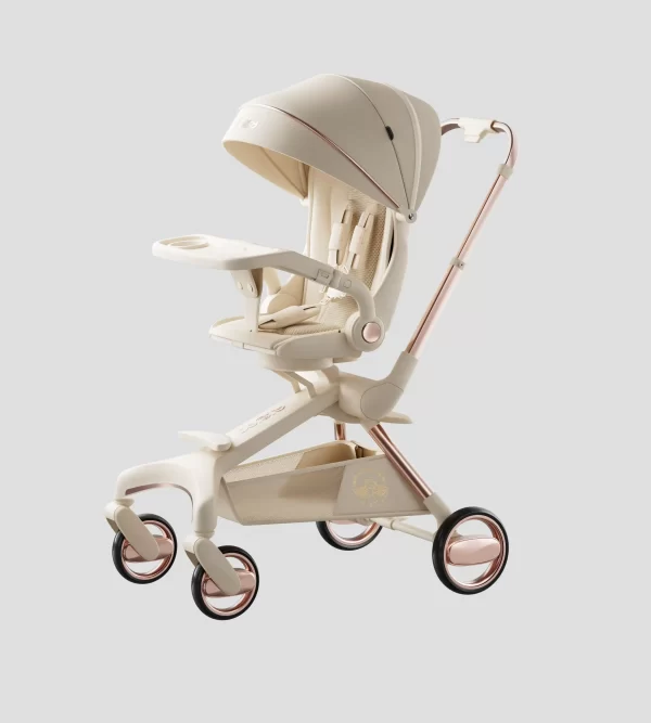 Premium 360° Rotating Baby Stroller, PU Leather Padding and Canopy, Wholesale - 图片 4