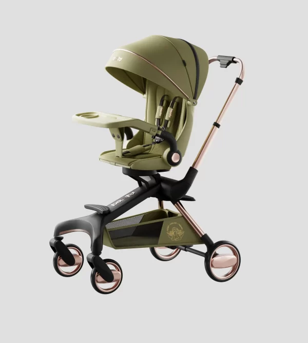 Premium 360° Rotating Baby Stroller, PU Leather Padding and Canopy, Wholesale - 图片 2