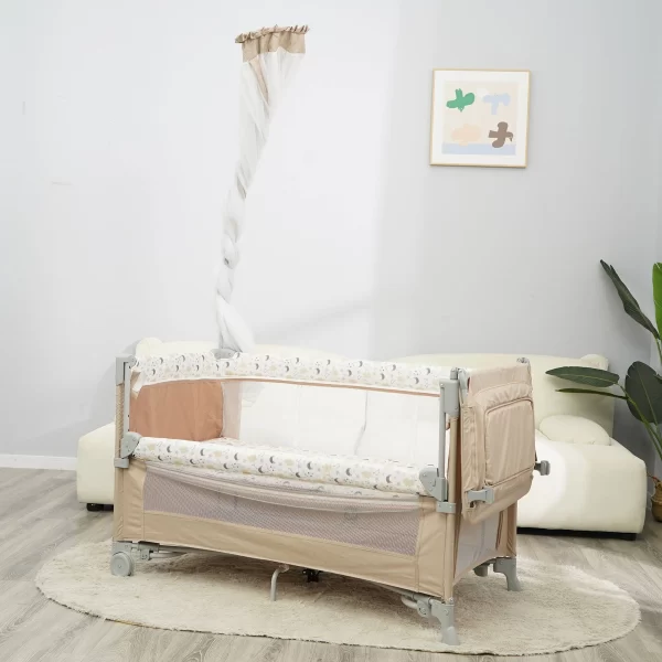High Quality Classic Folding Portable Baby Cot Playpen Multi-Function Baby Bed, Wholesale - 图片 5