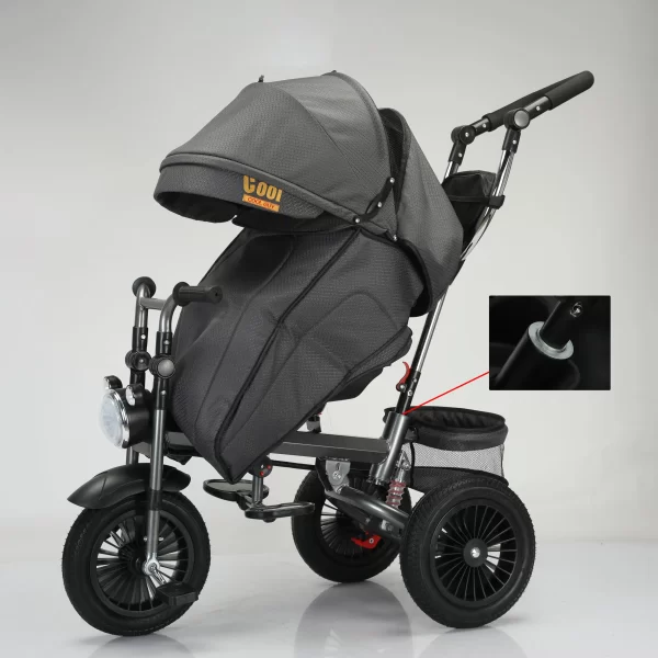 Wholesale Children's Pedal Tricycle Bicycle 3 Rubber Wheels Bike with Canopy - 图片 3