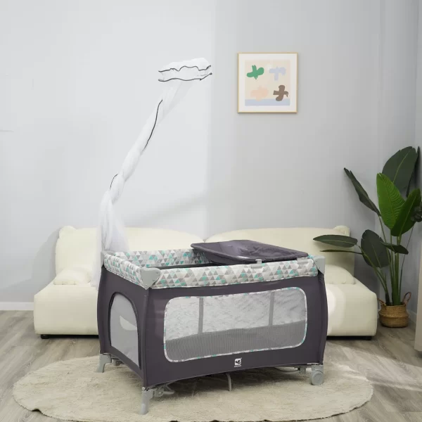 Foldable Crib Baby Portable Crib Moveable With Diaper Table Crib, Wholesale - 图片 6