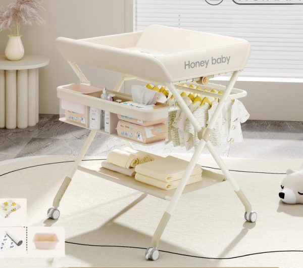 Portable Baby Changing Station for Newborn Infant with Wheels Adjustable Height Changing Table for Distributor - 图片 2