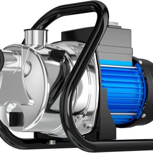 Water Transfer Pump 110V Shallow Well Pump 1.2HP 1500GPH Electric Portable Garden Pressure Booster Pumps for Pool Draining Farm Irrigation Lake Lawn Sprinkler System