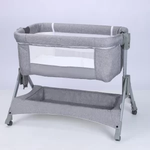 Portable Baby Bassinet – Foldable, Adjustable Height, Silent Wheels, 2-in-1 Rocking & Bedside Crib, Wholesale