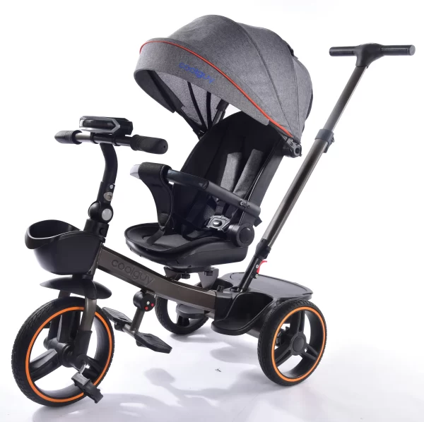 Multifunctional Kid Tricycle Rotating Reclining Seat Foldable Handlebars with Music & Light for Distributor - 图片 2