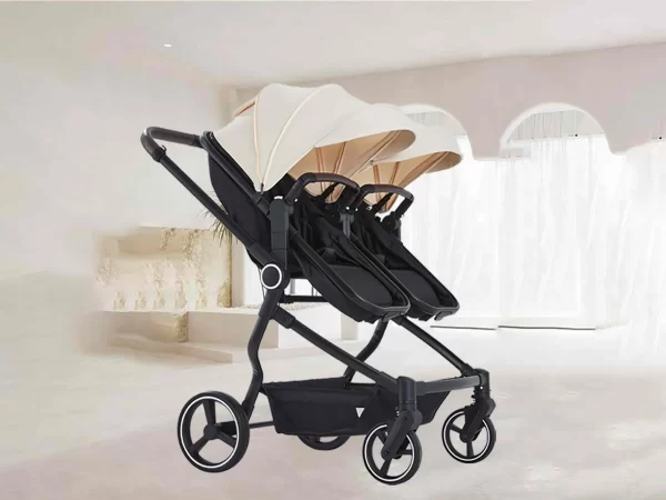 Side by Side Double Stroller Twin Stroller Lightweight Aluminum Frame 2-in-1 Reversible Seats One-Hand Fold for Distributor - 图片 4