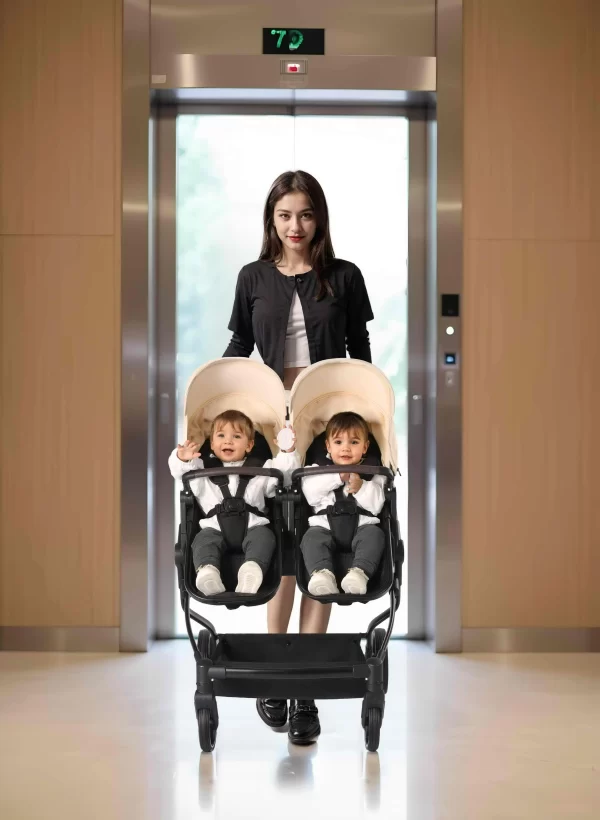 Side by Side Double Stroller Twin Stroller Lightweight Aluminum Frame 2-in-1 Reversible Seats One-Hand Fold for Distributor - 图片 5