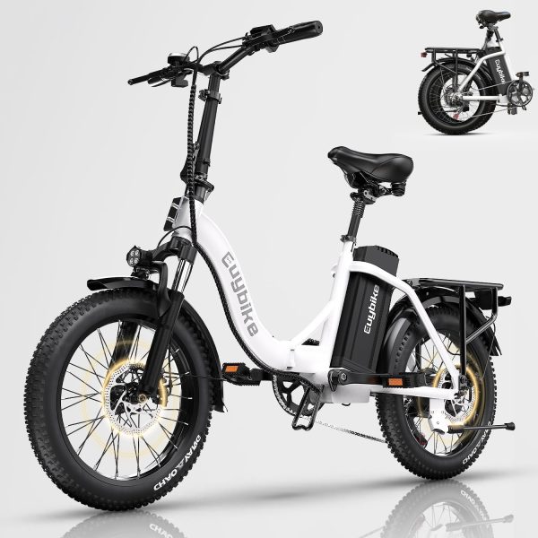 Folding Electric Bike for Adults with Peak 1000W Motor, 48V 20AH Battery up to 30MPH 80 Miles, 20" Fat Tire All Terrain Ebike, Front Suspension 7-Speed Commuter E Bike, Step-Thru