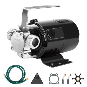115V Water Transfer Pump, 1/10HP 330 GPH Portable Utility Pump with Water Hose Kit, Ideal for Removing Water from Gardens, Hot Tubs, Rain Barrels, Pools, Ponds, and Aquariums
