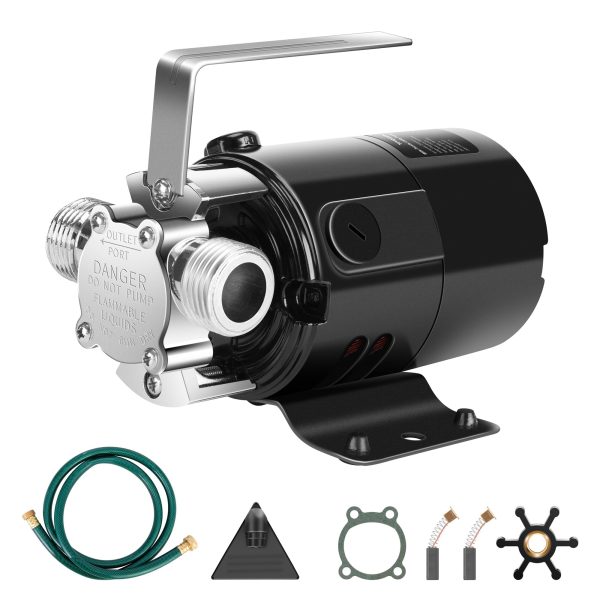 115V Water Transfer Pump, 1/10HP 330 GPH Portable Utility Pump with Water Hose Kit, Ideal for Removing Water from Gardens, Hot Tubs, Rain Barrels, Pools, Ponds, and Aquariums