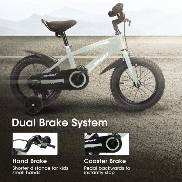 Kids Bike for Boys Girls 12 Inch Kid Bike with Removable Training Wheels Sturdy Frame Adjustable Seat Handbrake & Coaster Brake - 图片 2