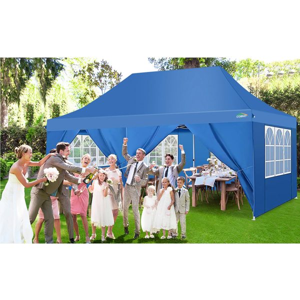 10x20 Pop Up Canopy with 6 Sidewalls,Waterproof Instant Party Tents for Weddings & Parties, Easy Up Commercial Canopy Tent,UPF 50+ UV Protection, 3-Height Adjustable Frame & 4 Sandbags - 图片 2