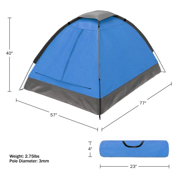 2 Person Camping Tent with Rain Fly and Carrying Bag - Lightweight Outdoor Tent for Backpacking, Hiking, or Beach Use Outdoors - 图片 2