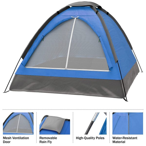 2 Person Camping Tent with Rain Fly and Carrying Bag - Lightweight Outdoor Tent for Backpacking, Hiking, or Beach Use Outdoors - 图片 3