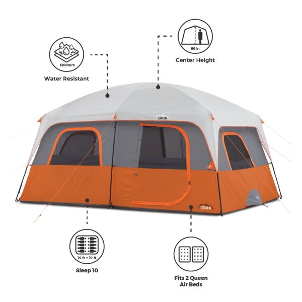 Tent for Family Camping | 10 Person / 11 Person / 12 Person Large Multi Room Cabin Tents for Car Camping & Outdoor Adventures - 图片 3