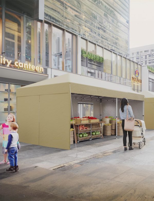 10x20 Pop Up Canopy Tent with 4 SideWalls, Heavy Duty Outdoor Canopy UPF 50+ All Season Waterproof Commercial Street Vendors Party Tents with Roller Bag, 8 Stakes & 6 Sandbags, Khaki - 图片 4