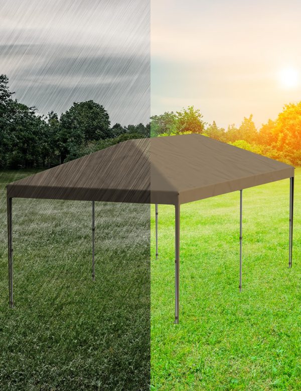 10x20 Pop Up Canopy Tent with 4 SideWalls, Heavy Duty Outdoor Canopy UPF 50+ All Season Waterproof Commercial Street Vendors Party Tents with Roller Bag, 8 Stakes & 6 Sandbags, Khaki - 图片 6