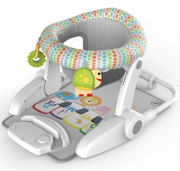 4 in 1 Learn-to-Sit Baby Sit Me up Floor Seat, 3-Positions Grow with Infant, Portable Baby Chair, Includes Toys and Musical Mat, Wholesale - 图片 2