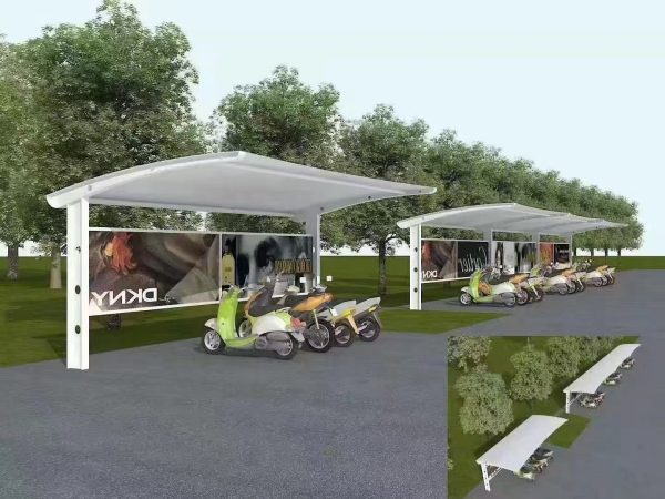 Seven - shaped Membrane Structure Carport: Stylish & Functional Parking Shelter - 图片 2