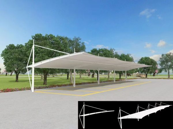 Tensile Membrane Structure Carport - Stylish & Durable Parking Shelter
