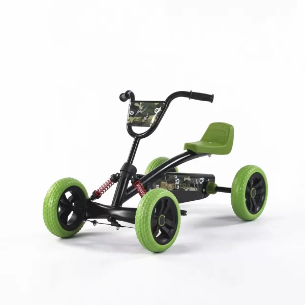 Kids Go-Kart, Four-Wheel Ride-on Toy with Adjustable Seat & Spring Suspension, Fun Outdoor Pedal Car for Children - 图片 3