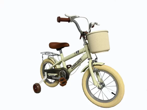 Kids Bike for Toddlers, COOLGUY Children Bicycle with Training Wheels & Basket, Cute Cream Color, Ideal for Young Riders - 图片 2