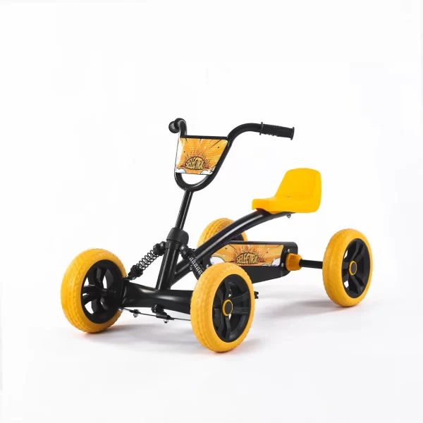 Kids Go-Kart, Four-Wheel Ride-on Toy with Adjustable Seat & Spring Suspension, Fun Outdoor Pedal Car for Children - 图片 9