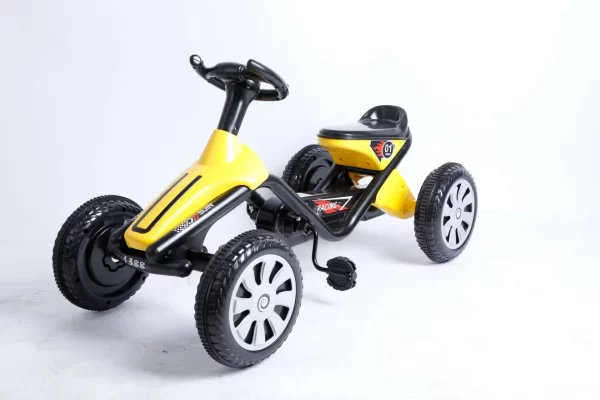 Kids' Racing-Style Tricycle, 4-Wheel Pedal Go-Kart for Toddlers, Yellow Outdoor Ride-on Toy - 图片 3