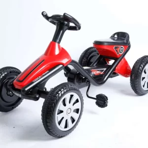 Kids' Racing-Style Tricycle, 4-Wheel Pedal Go-Kart for Toddlers, Yellow Outdoor Ride-on Toy