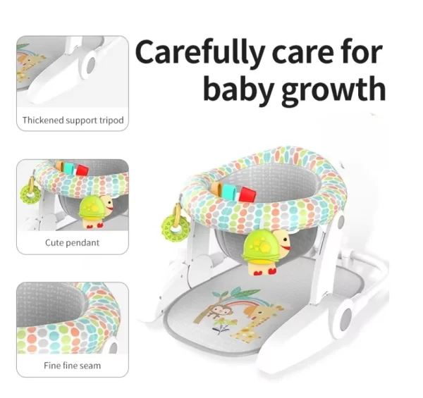 4 in 1 Learn-to-Sit Baby Sit Me up Floor Seat, 3-Positions Grow with Infant, Portable Baby Chair, Includes Toys and Musical Mat, Wholesale - 图片 5