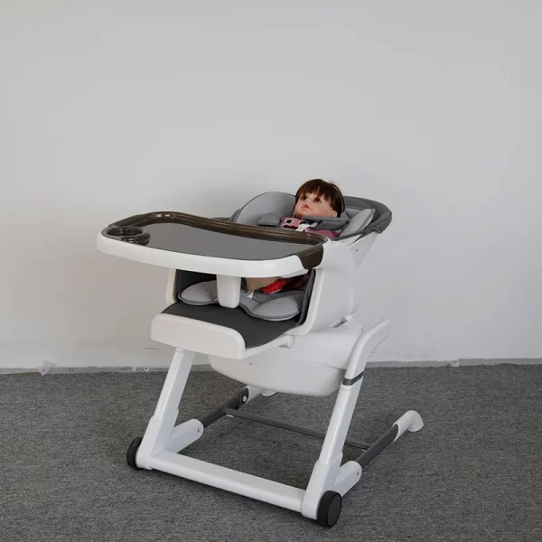 6-in-1 Baby Rocking Chair & High Chair Multi-functional Baby Bassinet Adjustable Height Foldable, Wholesale - 图片 10
