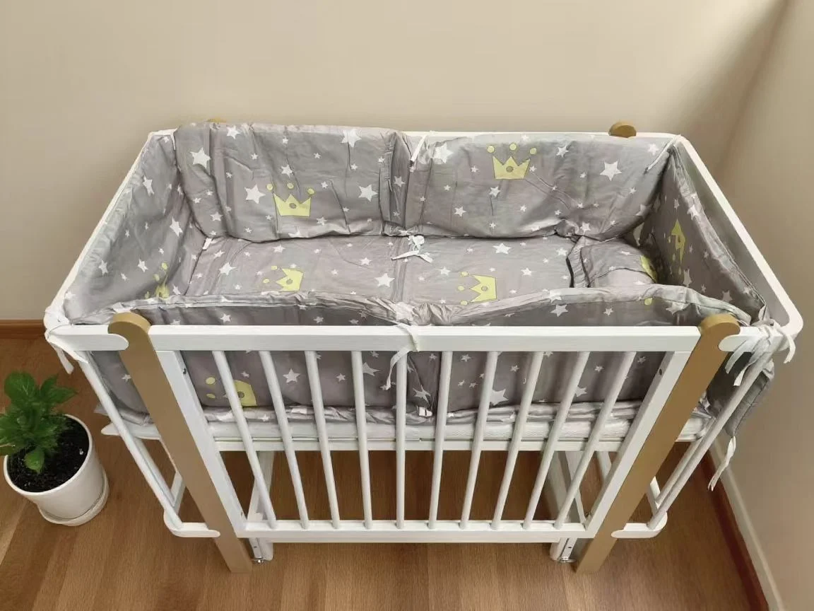 Baby Crib, 6 in 1 Convertible Mini Crib, Wood Growing Bed, 4 Adjustable Mattress Height - 图片 6