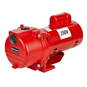 230 Volt, 2 HP, 76 GPM Cast Iron Sprinkler/Irrigation Pump with Thermoplastic Impeller, Red