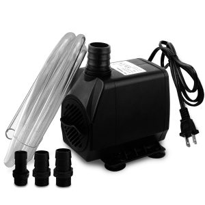 800GPH（3000L/H） Submersible Water Pump with 6.5 ft Tubing, 45W durable fountain water pump 4 Nozzles for Pond Fountain, Aquariums Fish Tank, Statuary, Hydroponics