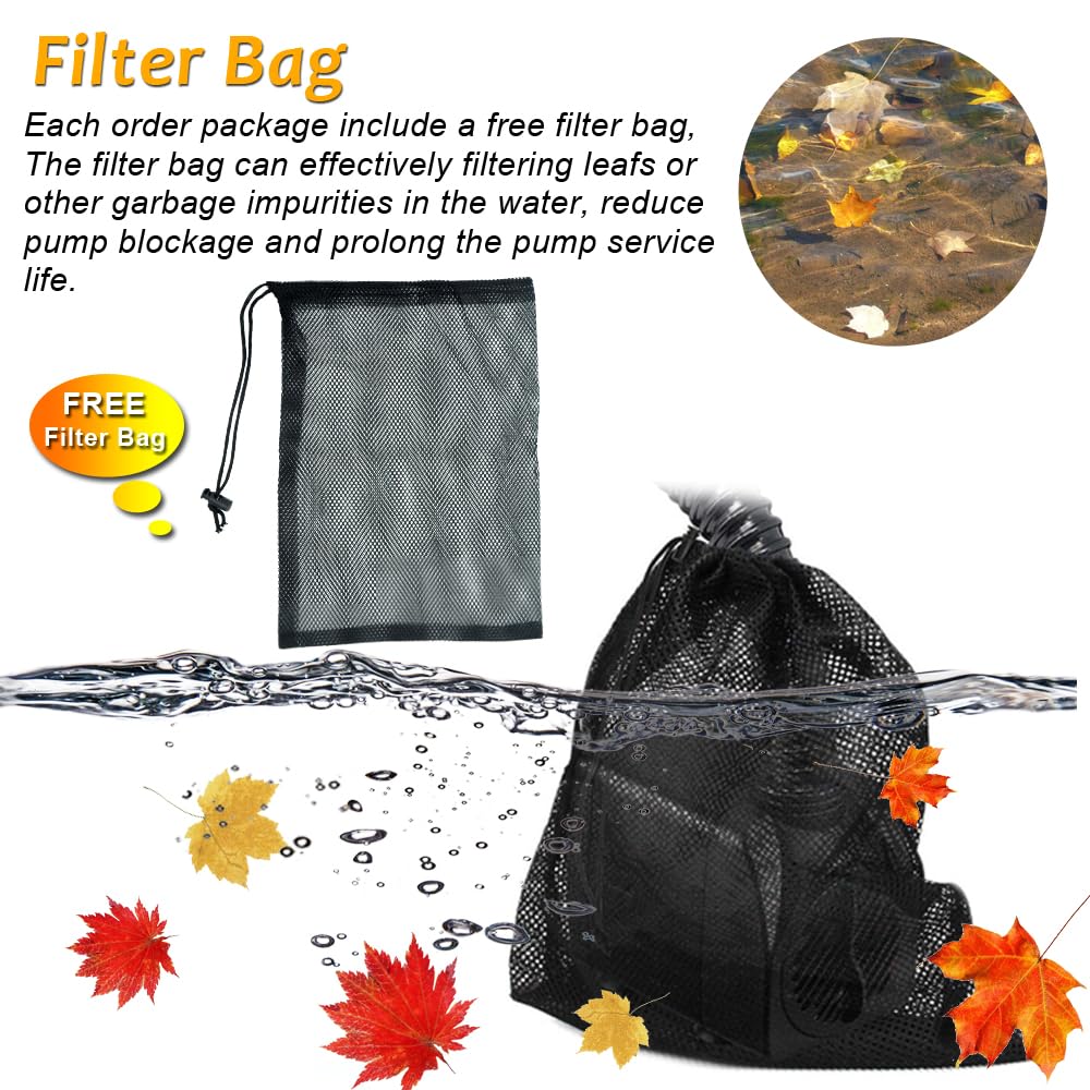 800GPH(3000L/H) Submersible Water Pump with 6.5 ft Tubing, 45W durable fountain water pump 4 Nozzles for Pond Fountain, Aquariums Fish Tank, Statuary, Hydroponics - 图片 6